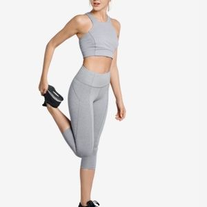 Grana 3/4 Leggings Gray Taiwanese Tech w/pocket NEW